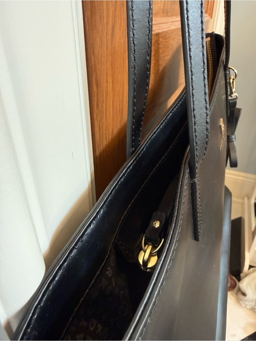 kate spade New York Black Leather Tote Bag - Picture 9 of 15